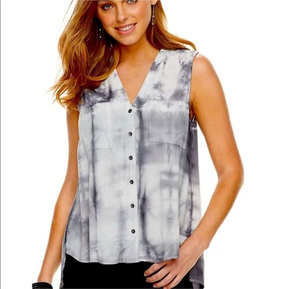 New Rock & Republic Tie Dye Button-Down Sleeveless Top Size XS - Picture 1 of 4